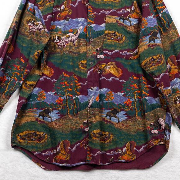 BANANA REPUBLIC SAFARI & TRAVEL Animal Outdoor Hunting Button Up Shirt Mens XL - Picture 3 of 7